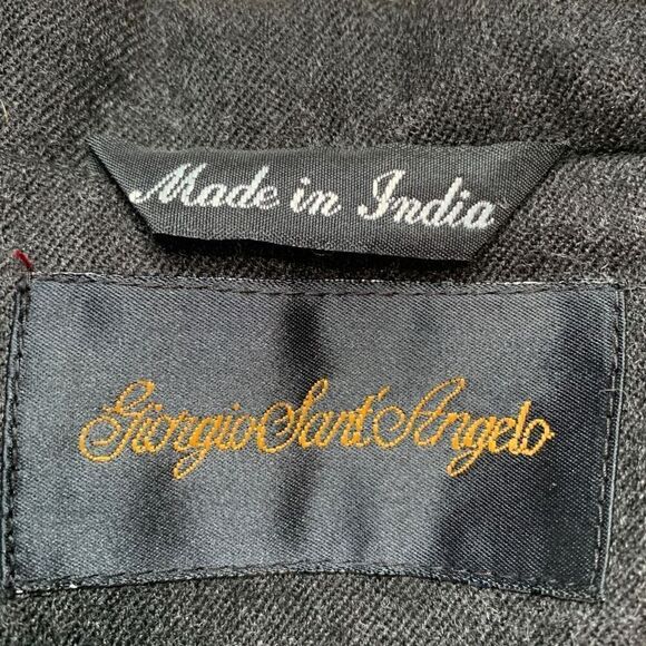 Vintage Wool Blazer Jacket Tailored Dark Gray Black Oversized Preppy Classic - Picture 11 of 12